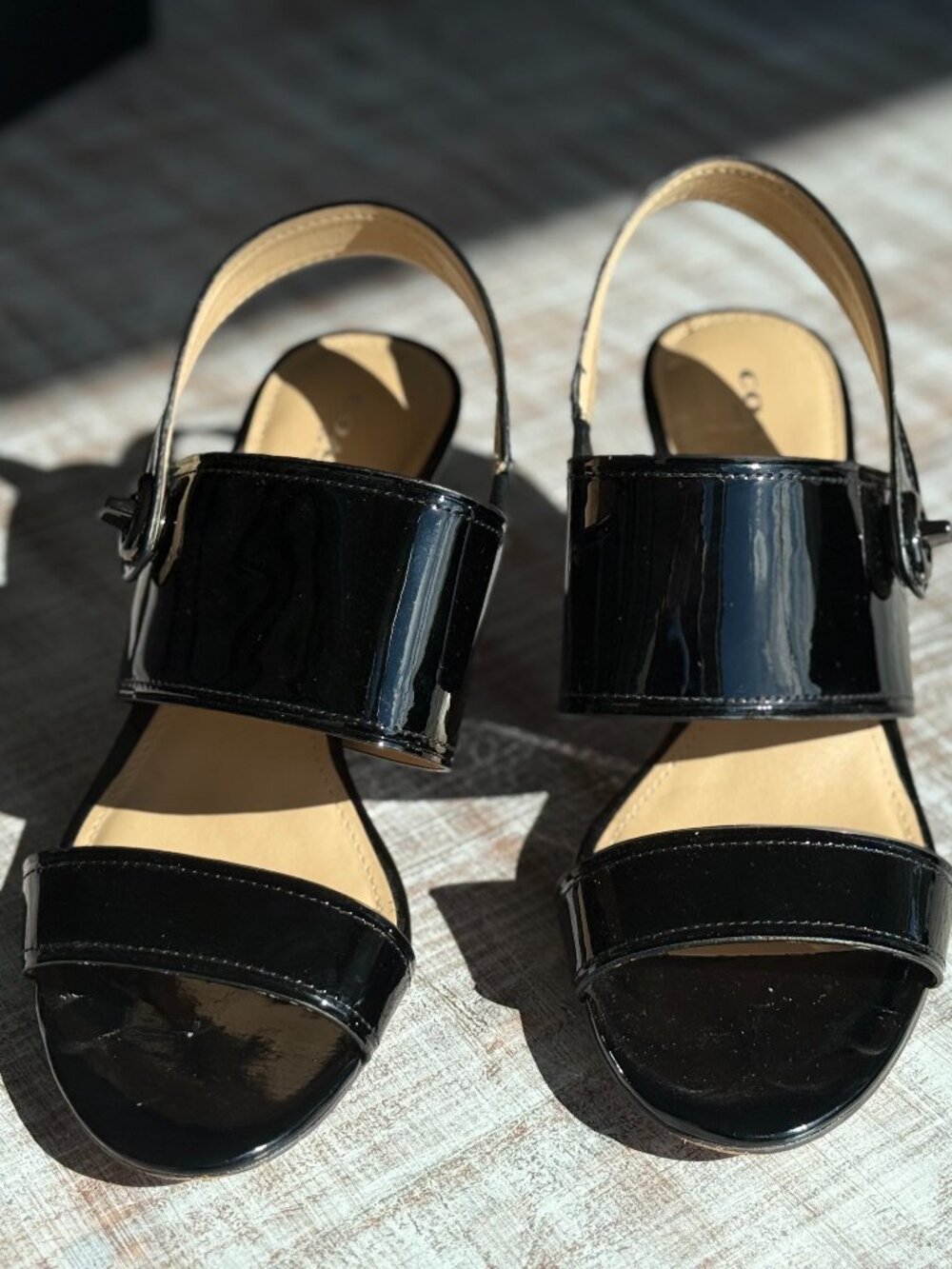 Coach Black Patent Marla Slingbacks